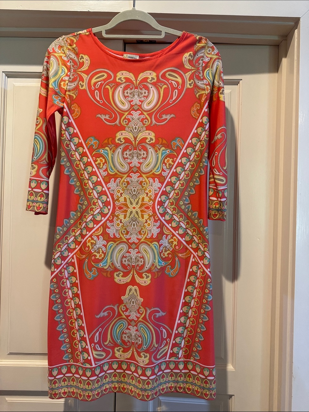 Haani Coral Paisley-Print Midi Dress